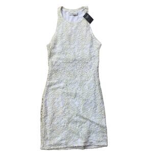 Abercrombie & Fitch Lace Back Cutout Mini Dress Bodycon Cream size small